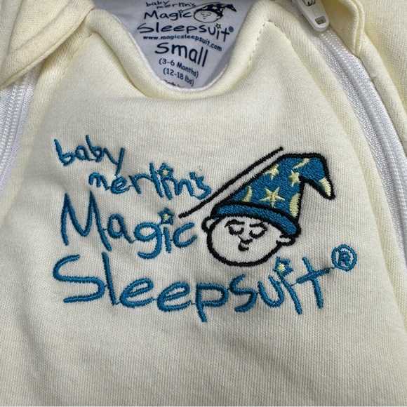 Baby Merlin’s Magic Sleepsuit. Size Small 3-6 Months. 12-18 Pounds. Pale yellow - Picture 4 of 7